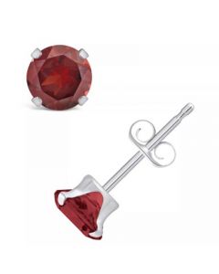 Gemstone Stud Earrings in 10k White Gold