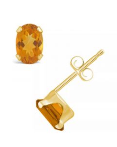 Gemstone Stud Earrings in 10k Yellow Gold