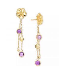 Swiss Blue Topaz Flower Dangle Drop Earrings (4 ct. t.w.) in 14k Gold-Plated Sterling Silver (Also in Citrine & Amethyst)