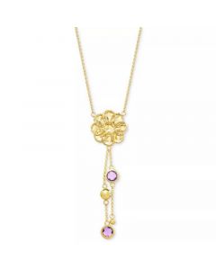 Swiss Blue Topaz Flower 18" Lariat Necklace (2 ct. t.w.) in 14k Gold-Plated Sterling Silver (Also in Citrine & Amethyst)