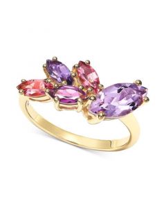 Multi-Gemstone Marquise Cluster Ring (1-3/4 ct. t.w.) in 14k Gold-Plated Sterling Silver