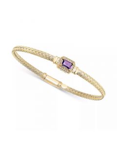 Amethyst (1/2 ct. t.w.) & White Topaz (1/5 ct. t.w.) Woven Bangle Bracelet in 14k Gold-Plated Sterling Silver (Also in Citrine & Swiss Blue Topaz)