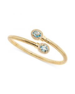 Multi-Topaz Bypass Bangle Bracelet (3-5/8 ct. t.w.) in 14k Gold-Plated Sterling Silver