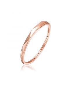 Classy Sterling Silver with Rose Gold Plating Bangle Bracelet