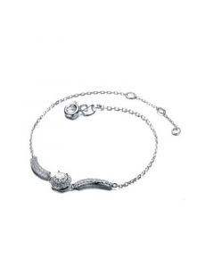 Sterling Silver Cubic Zirconia Center Stone Bracelet