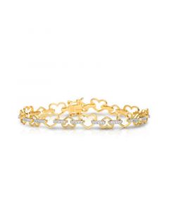 Gold Plated and Cubic Zirconia Heart Bracelet