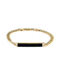 EFFY® Men's Onyx Plate Link Bracelet in 14k Gold-Plated Sterling Silver