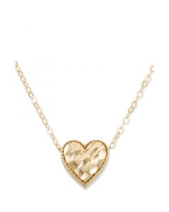 Hammered Heart 18" Pendant Necklace in 10k Gold