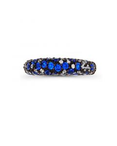 Created Spinel and Cubic Zirconia Pave Fashion Ring (1 3/4 ct. t.w. and 3/4 ct. t.w.)  in 14 Karat Rose Gold Over Sterling Silver