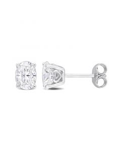 Oval Moissanite Stud Earrings 2 ct. t.w in Sterling Silver