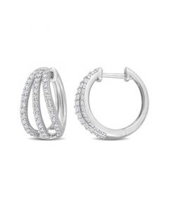 Moissanite Hoop Earrings 4/5 ct. t.w in Sterling Silver