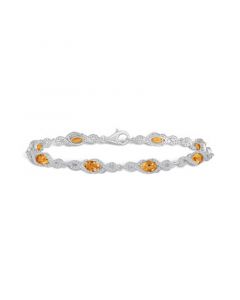 Citrine and White Topaz Bracelet (3-5/8 ct. t.w and 2 ct. t.w) in Sterling Silver