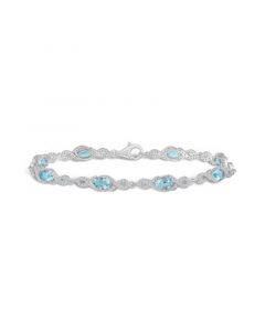 Sky Blue Topaz and White Topaz Bracelet (4-1/2 ct. t.w and 2 ct. t.w) in Sterling Silver