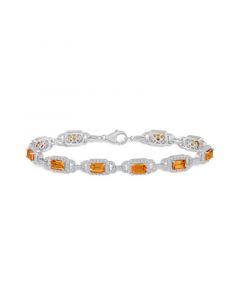 Citrine And White Topaz Bracelet (5-1/2 ct. t.w and 5/8 ct. t.w) in Sterling Silver