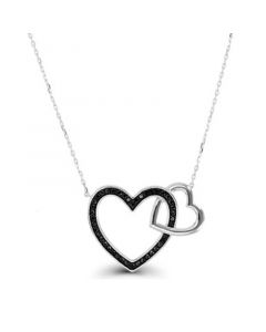 Spinel Interlocking Heart Necklace (1/2 ct. t.w.) in Sterling Silver