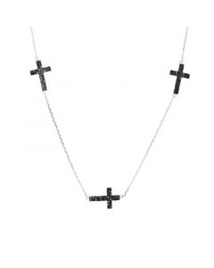 Spinel Crosses Necklace (1 1/3 ct. t.w.) in Sterling Silver