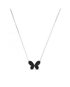 Spinel Butterfly Necklace (1/3 ct. t.w.) in Sterling Silver