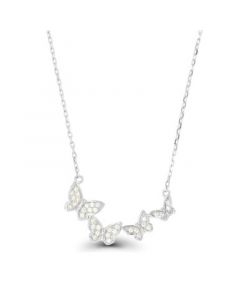 Cubic Zirconia Butterflies Necklace (1/3 ct. t.w.) in Sterling Silver