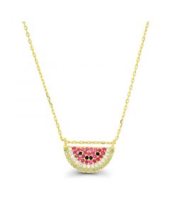 Cubic Zirconia Watermelon Necklace (3/4 ct. t.w.) in 14k Gold Over Sterling Silver