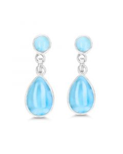 Larimar Dangling Earrings in Sterling Silver