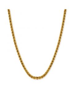 Polished Square Wheat 20" Chain Necklace (3mm) in 14k Gold