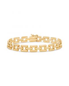 Panther Link Chain Bracelet in 14k Gold