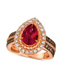 Pomegranate Garnet (1-5/8 ct. t.w.) & Diamond (1 ct. t.w.) Halo Ring in 14k Gold