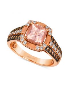 Peach Morganite (1-1/4 ct. t.w.) & Diamond (1/2 ct. t.w.) Ring in 14k Rose Gold