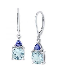 Aquamarine (2-5/8 ct. t.w.) & Iolite (3/8 ct. t.w.) Drop Earrings in Sterling Silver