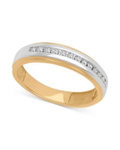 Men's Diamond Wedding Band (1/8 ct. t.w.) in 14k Gold