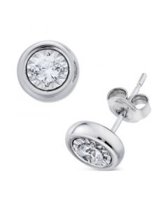 Diamond Bezel Stud Earrings (3/8 ct. t.w.) in 14k White Gold