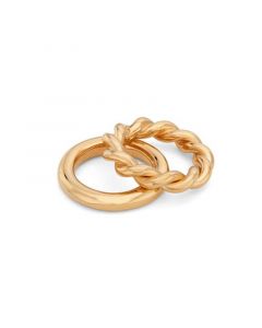 24K Gold-Plated Uzi Stacking Rings 2 Piece Set