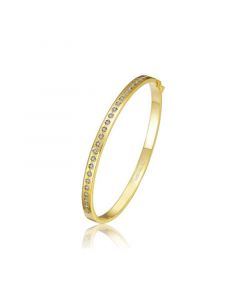 RA 14K Gold Plated Cubic Zirconia Bangle Bracelet