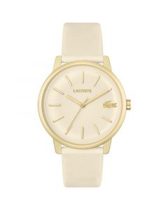 Men's L 12.12 Gold-Tone Silicone Strap Watch 42mm