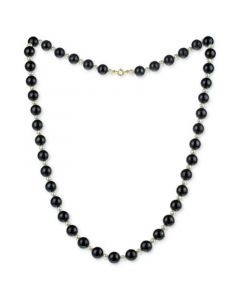 Onyx & Freshwater Pearl (4-5mm) 24" Statement Necklace