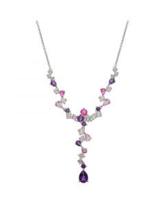 Multi-Gemstone 17" Lariat Necklace (5-5/8 ct. t.w.) in Sterling Silver