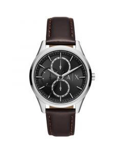 Men's Multifunction Brown Leather Strap Watch, 42mm