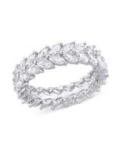 Moissanite Marquise Eternity Band (4-1/5 ct. t.w.) in Sterling Silver