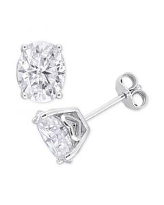 Moissanite Oval Stud Earrings (4 ct. t.w.) in Sterling Silver