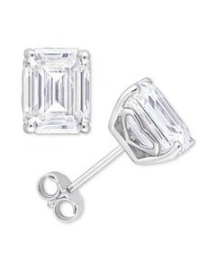 Moissanite Baguette Stud Earrings (4-3/4 ct. t.w.) in Sterling Silver