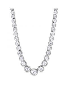 Moissanite Bezel Graduated Collar Necklace (2-3/4 ct. t.w. Diamond Equivalent) in Sterling Silver