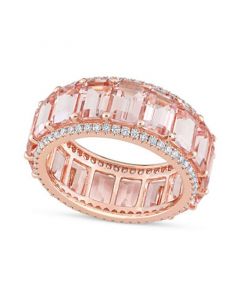 Morganite (8-3/4 ct. t.w.) & Diamond (5/8 ct. t.w.) Eternity Band in 14k Rose Gold