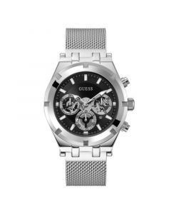 Men's Multifunction Silver-Tone Mesh Watch 44mm