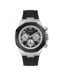 Men's Multifunction Black Silicone Watch 46mm