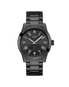 Men's Analog Black Stainless Steel Watch 44mm