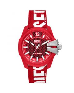 Men's Baby Chief Three-Hand Solar-Powered Red 100% Recycled Polyethylene Terephthalate Watch 43mm