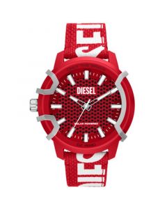 Men's Griffed Three-Hand Solar-Powered Red 100% Recycled Polyethylene Terephthalate Watch 48mm