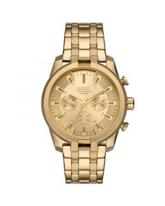 Men's Split Chronograph Gold-Tone Stainless Steel Bracelet Watch 43mm