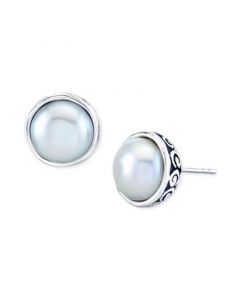 Cultured Freshwater Pearl (10mm) Stud Earrings in Sterling Silver