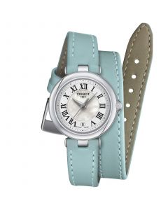 Women's Swiss Bellissima Light Blue Leather Double Wrap Strap Watch 26mm